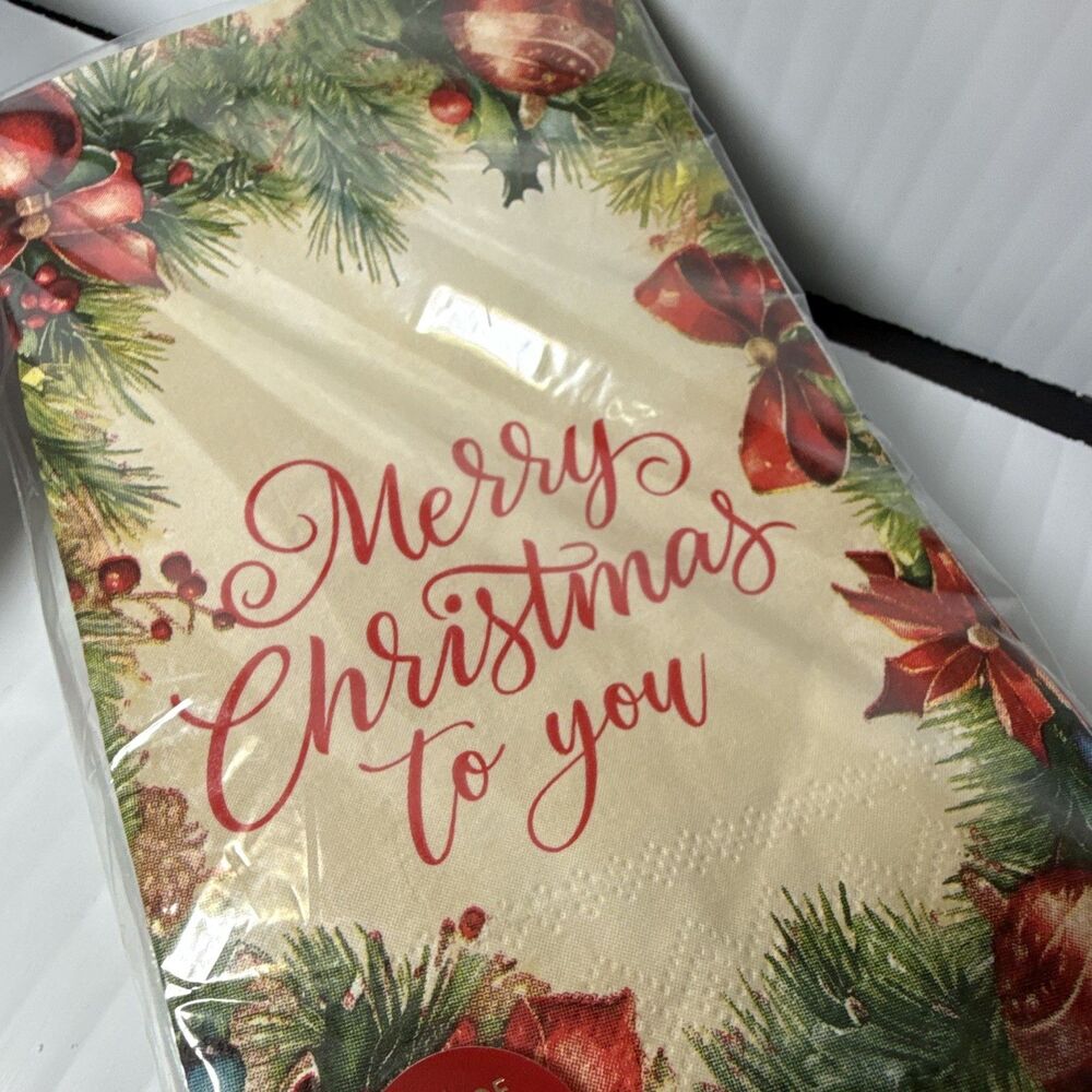 North Pole Print Shop Merry Christmas to You 48ct Paper Plates & Napkins - Picture 4 of 7